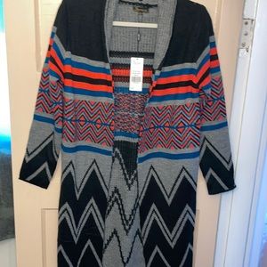 Baciano Long Duster Sweater Size Medium NWT